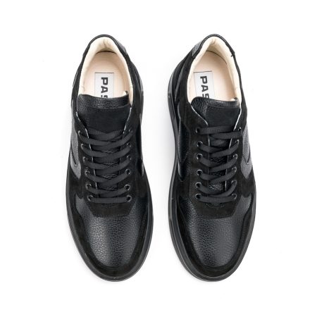 Muške kožne plitke cipele Pasito-720-1 crne ravne 5 16211 pasito 720 1 nero 3