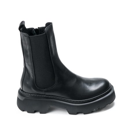 Alternative view of Ženske kožne plitke čizme Roberto-Serpentini-NC18-zip crne ravne
