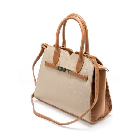 Velika kožna torba / Tasna-3806 krem