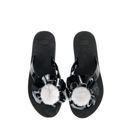 Ženske papuče UGG-poppy crne ravne 5 Creator obuća | Ženska kožna obuća | Ženske kožne papuče | Ženske kožne papuče na štiklu | papuče na štiklu | Ženske papuče | Štikla | Sezona proleće leto 2023/2024 | Proleće leto 2023 | Creator |